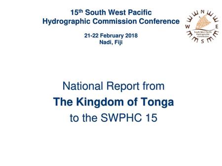 National Report from The Kingdom of Tonga to the SWPHC 15