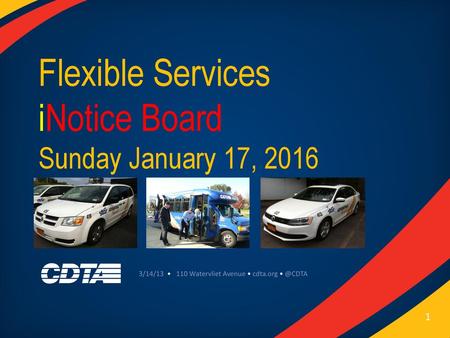 Flexible Services iNotice Board Sunday January 17, 2016