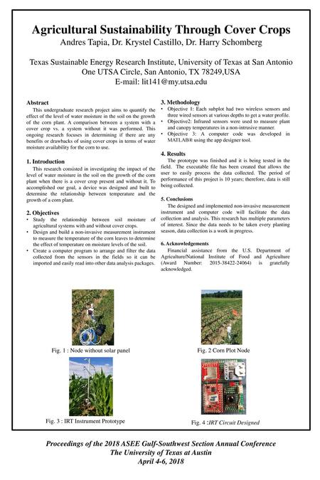 Agricultural Sustainability Through Cover Crops Andres Tapia, Dr