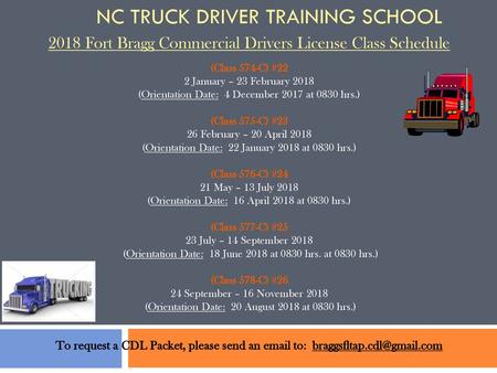 NC Truck Driver Training SCHOOL