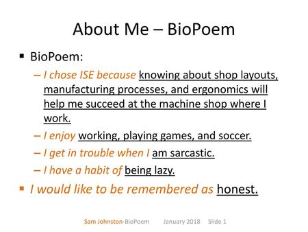 Sam Johnston-BioPoem January 2018 Slide 1