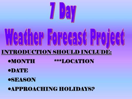 Weather Forecast Project