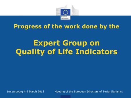 Meeting of the European Directors of Social Statistics