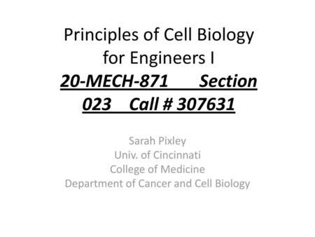 Department of Cancer and Cell Biology