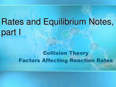 Rates and Equilibrium Notes, part I