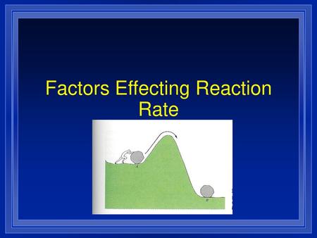 Factors Effecting Reaction Rate