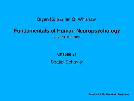 Chapter 21 Spatial Behavior.