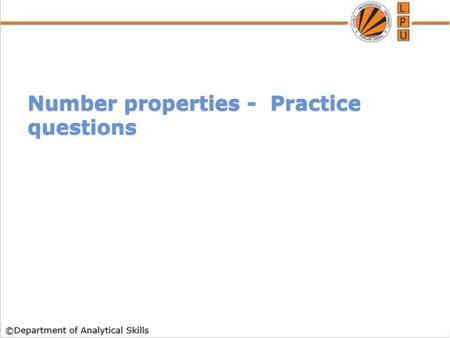 Number properties - Practice questions