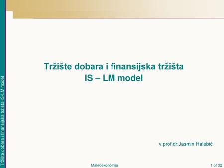 Tržište dobara i finansijska tržišta