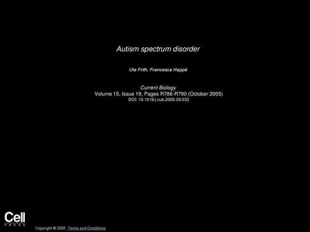 Autism spectrum disorder