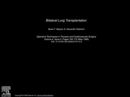 Bilateral Lung Transplantation