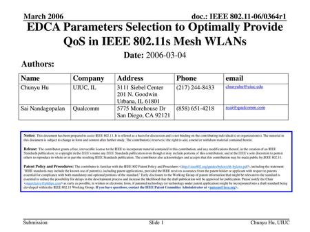 January 2006 doc.: IEEE / s March 2006