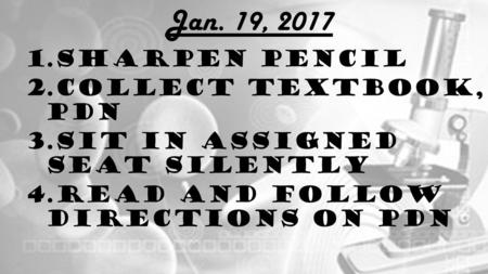 Jan. 19, 2017 Sharpen Pencil Collect Textbook, PDN