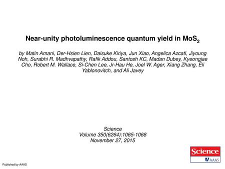 Near-unity photoluminescence quantum yield in MoS2