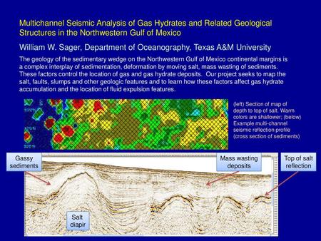 William W. Sager, Department of Oceanography, Texas A&M University