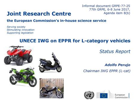 UNECE IWG on EPPR for L-category vehicles Status Report