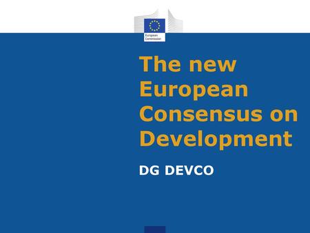 The new European Consensus on Development