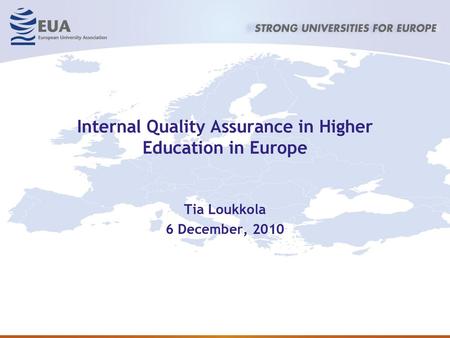 Internal Quality Assurance in Higher Education in Europe