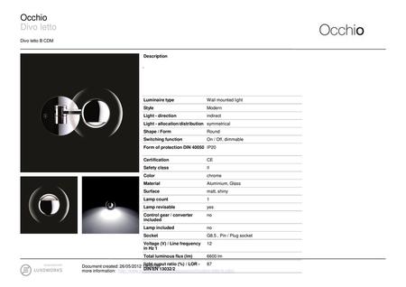 Occhio Divo letto Divo letto B CDM Description - Luminaire type