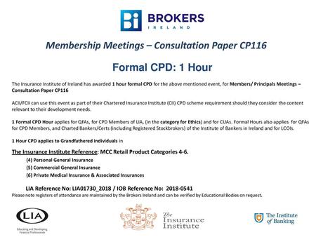 Membership Meetings – Consultation Paper CP116