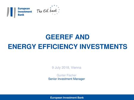 Energy Efficiency investments European Investment Bank