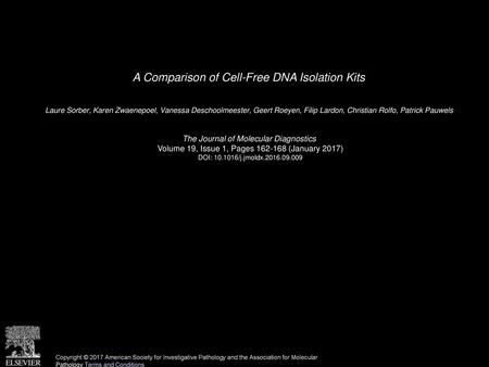 A Comparison of Cell-Free DNA Isolation Kits