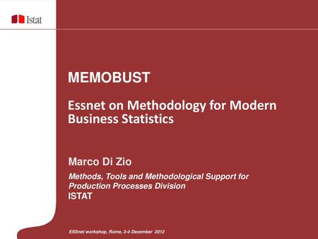 Essnet on Methodology for Modern Business Statistics