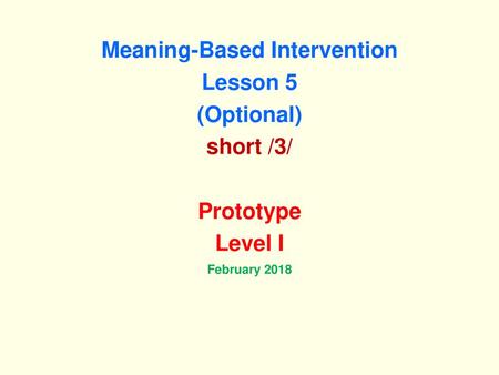 Meaning-Based Intervention