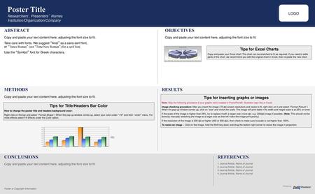 Tips for inserting graphs or images Tips for Title/Headers Bar Color