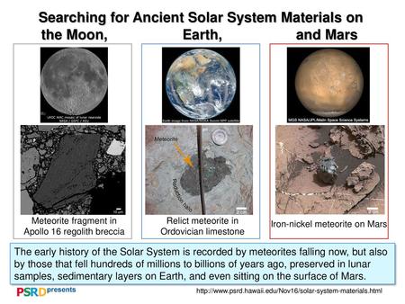 Searching for Ancient Solar System Materials on