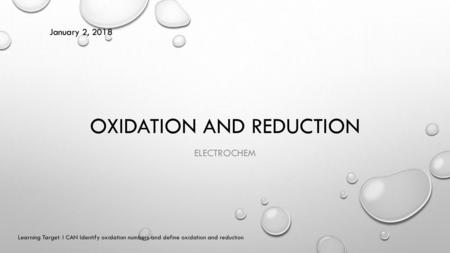 Oxidation and Reduction