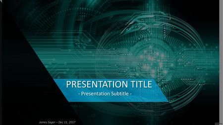 - Presentation Subtitle -