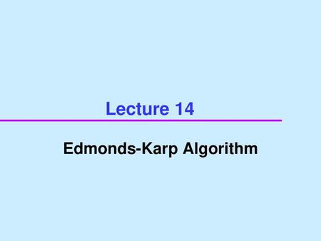 Edmonds-Karp Algorithm