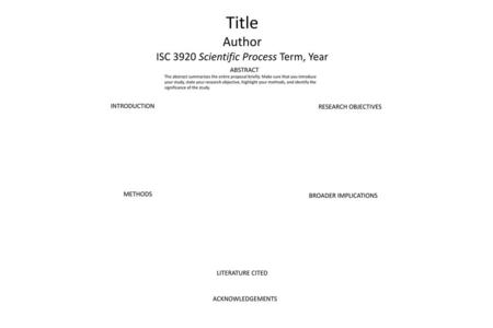 ISC 3920 Scientific Process Term, Year