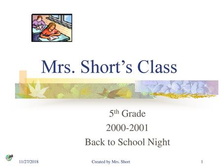 5th Grade Back to School Night