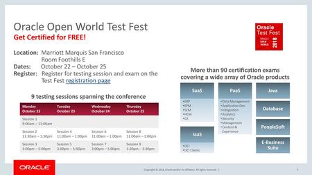 Oracle Open World Test Fest