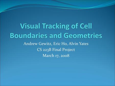 Visual Tracking of Cell Boundaries and Geometries