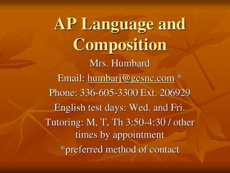 AP Language and Composition