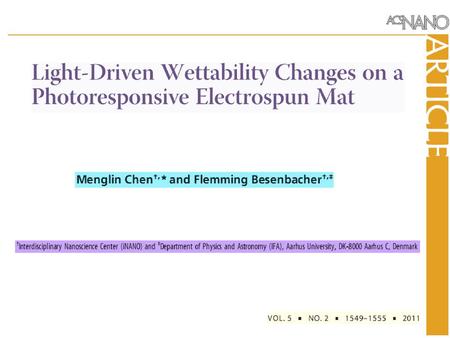 Electrospinning is a remarkably robust and versatile method for fabricating fibers with diameters down to the nano meter length scale Figure : Electrospun.