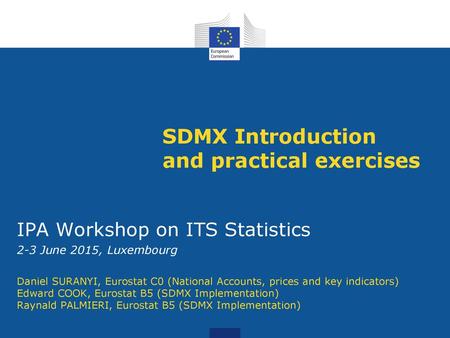 SDMX Introduction and practical exercises