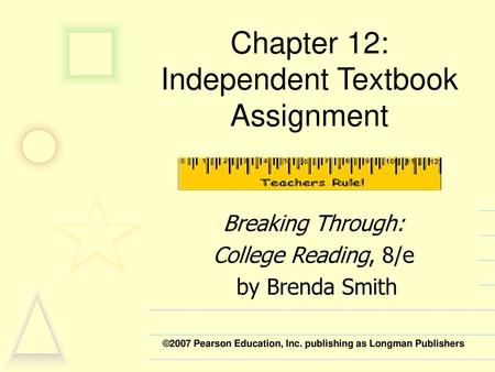 Chapter 12: Independent Textbook Assignment