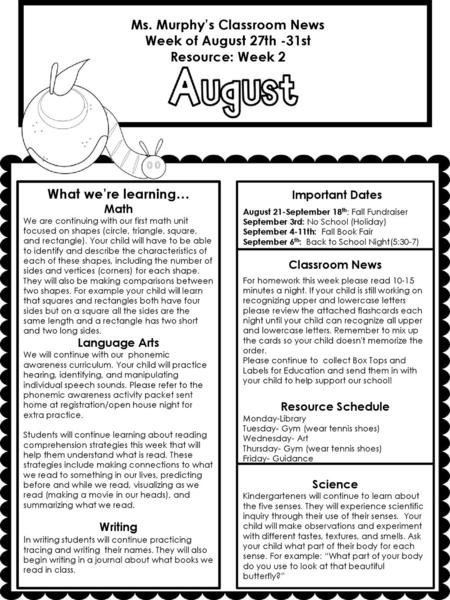 Ms. Murphy’s Classroom News