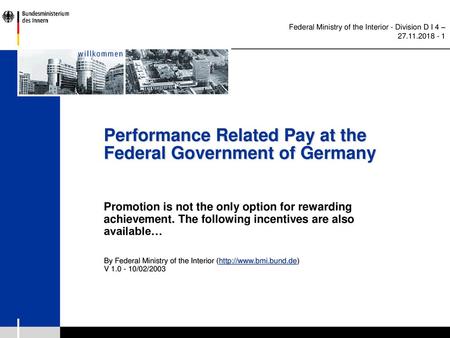 Performance Related Pay at the Federal Government of Germany