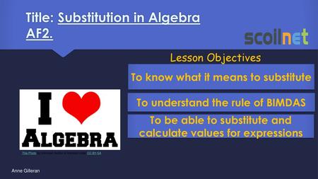 Title: Substitution in Algebra AF2.