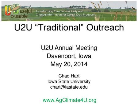 U2U “Traditional” Outreach