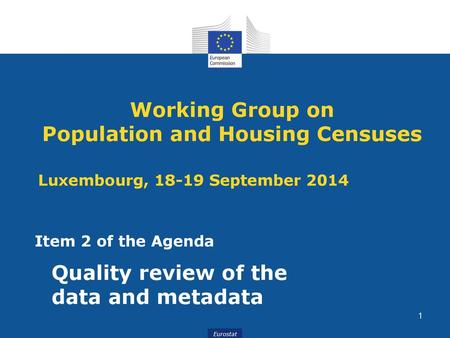 Working Group on Population and Housing Censuses