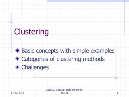 CSE572, CBS598: Data Mining by H. Liu