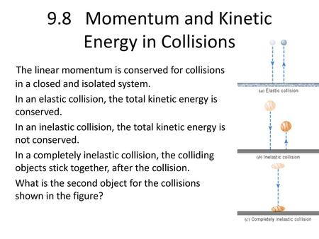 9.8 Momentum and Kinetic Energy in Collisions