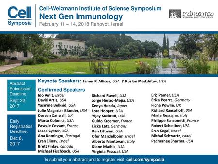 Next Gen Immunology Cell-Weizmann Institute of Science Symposium