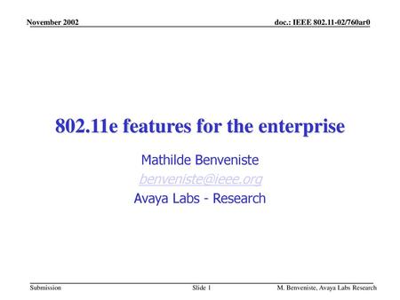 802.11e features for the enterprise